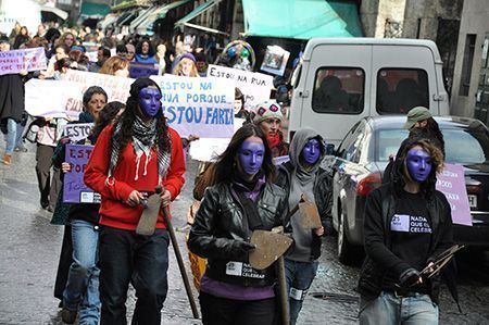 Acto contra la violencia machista celebrado en Galicia en 2010. 