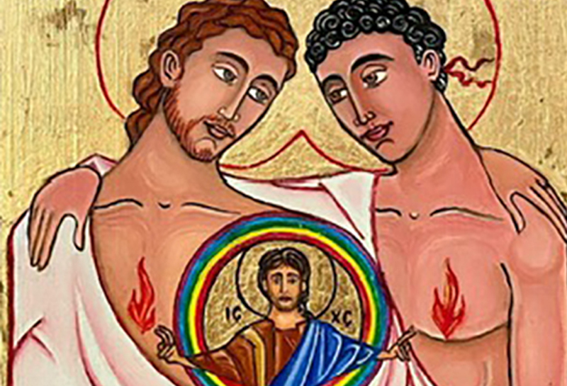 Icono representación de San Sergio y San Baco, patronos de las relaciones entre personas del mismo sexo.